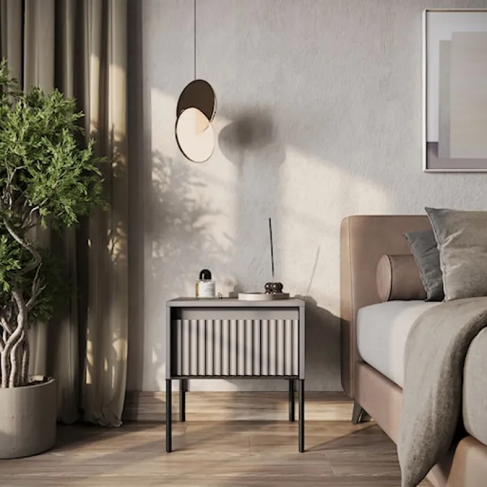 Szafka nocna Trend 46 cm z LED Szara