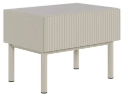 Szafka nocna Veldio New z frezowanym frontem i szufladą 50 cm szary beż