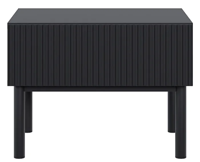 Szafka nocna Veldio New z frezowanym frontem i szufladą 50 cm czarna