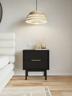 Szafka nocna Viviaro z dwoma szufladami 54 cm Czarny