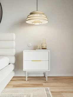 Szafka nocna Viviaro z dwoma szufladami 54 cm Biały