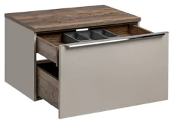 Szafka pod umywalkę Olimmi 80 cm szara/dąb santa z blatem