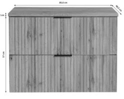 Szafka pod umywalkę Temirni 80 cm dąb wotan lamele z blatem