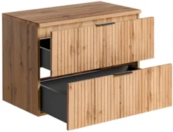Szafka pod umywalkę Temirni 80 cm dąb wotan lamele z blatem