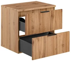 Szafka pod umywalkę Temirni 60 cm dąb wotan lamele z blatem