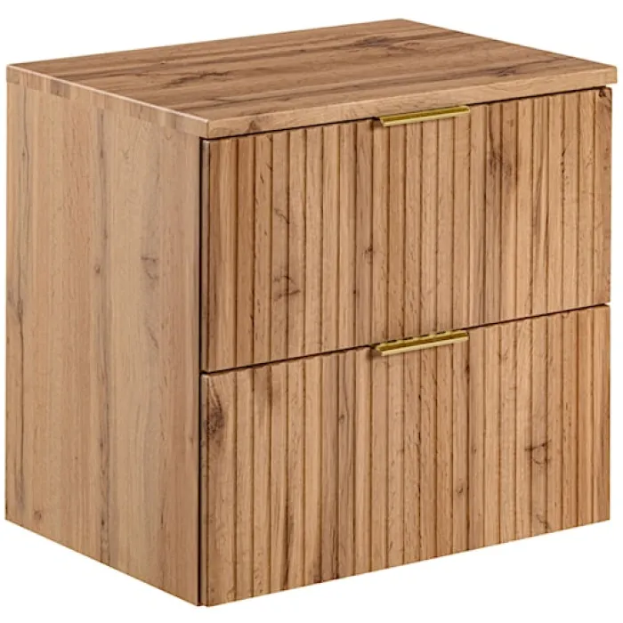 Szafka pod umywalkę Temirni 60 cm dąb wotan lamele z blatem