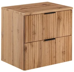 Szafka pod umywalkę Temirni 60 cm dąb wotan lamele z blatem