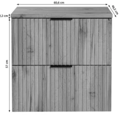 Szafka pod umywalkę Temirni 60 cm dąb wotan lamele z blatem