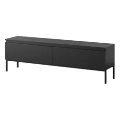 Szafka RTV Bemmi 150 cm czarna z czarnymi nogami