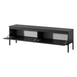 Szafka RTV Bemmi 150 cm czarna z czarnymi nogami
