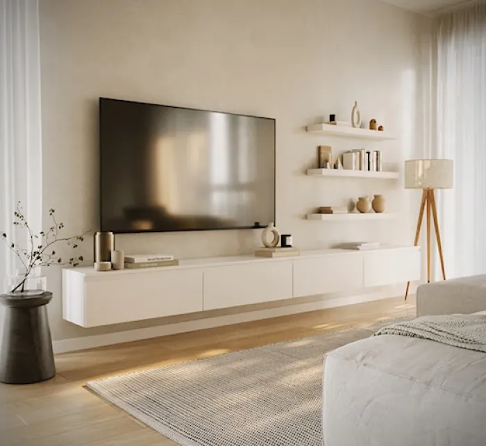 Szafka RTV Bemmi wisząca 300 cm biały