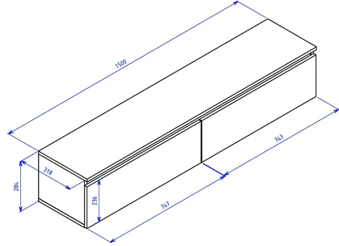 Szafka RTV Bemmi wisząca 150 cm kaszmir