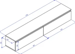Szafka RTV Bemmi wisząca 175 cm kaszmir