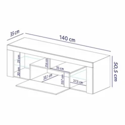 Szafka RTV Bianko 140 cm Dąb lancelot