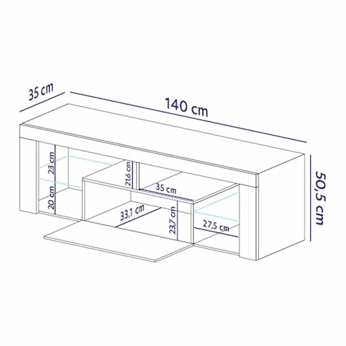Szafka RTV Bianko 140 cm Dąb lancelot