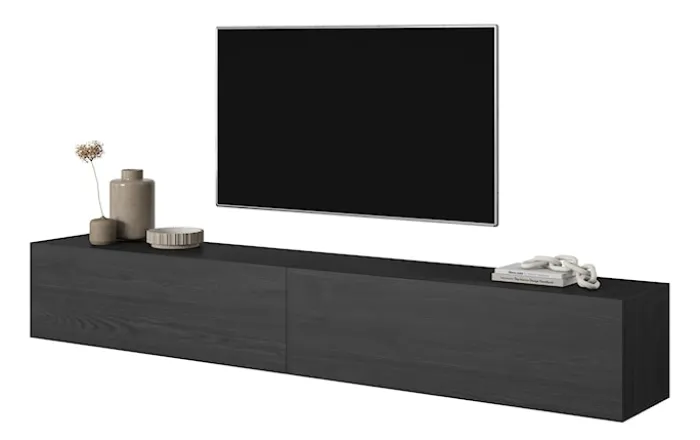 Szafka RTV Bisira 200 cm Czarny jesion