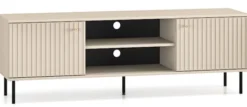 Szafka RTV Caletto 160 cm ozdobne lamele beżowa