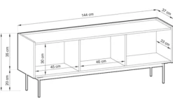Szafka RTV Color 144 cm trzydrzwiowa Ceglasta / Dąb Linea