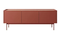 Szafka RTV Color 144 cm trzydrzwiowa Ceglasta / Dąb Linea