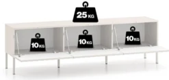 Szafka RTV Derriva z ryflowanymi frontami 170 cm kaszmir