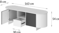 Szafka RTV dwudrzwiowa Camplia z jedną szufladą 163 cm miętowy mat
