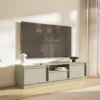 Szafka RTV dwudrzwiowa Evo z szufladą 154 cm kaszmir na cokole