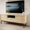 Szafka RTV dwudrzwiowa Japandies z szufladą i wnęką 153 cm Dąb linea