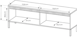 Szafka RTV Falsetto dwudrzwiowa z ryflowanym frontem 154 cm czarna