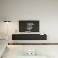 Szafka RTV Framme wisząca z czterema klapami 200 cm czarna