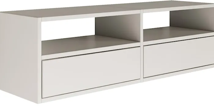 Szafka RTV Framme wisząca z dwiema klapami i wnękami 100 cm biała