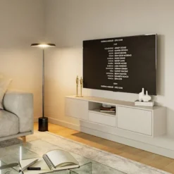 Szafka RTV Framme wisząca z trzema klapami i wnęką 150 cm kaszmir
