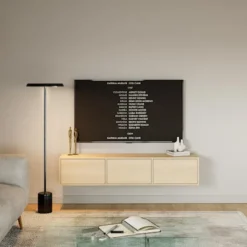 Szafka RTV Framme wisząca z trzema klapami 150 cm dąb lindberg