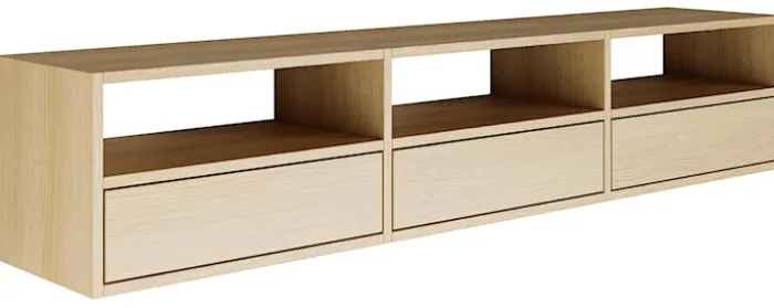 Szafka RTV Framme wisząca z trzema klapami i wnękami 150 cm dąb lindberg