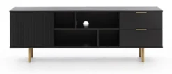 Szafka RTV Klazby 150 cm czarny mat lamele