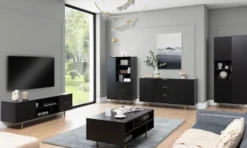 Szafka RTV Klazby 150 cm czarny mat lamele