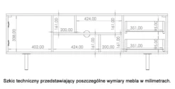 Szafka RTV Klazby 150 cm kaszmir lamele