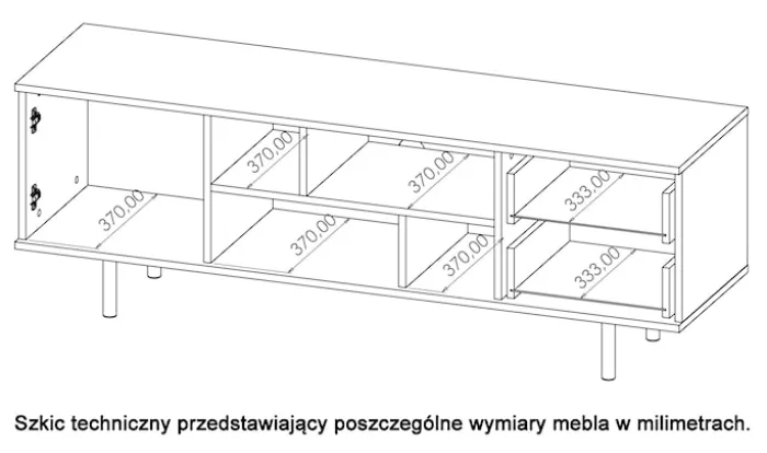 Szafka RTV Klazby 150 cm kaszmir lamele
