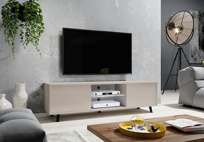 Szafka RTV Lefyr 140 cm Szary beż