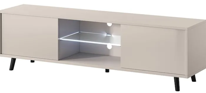 Szafka RTV Lefyr 140 cm Szary beż