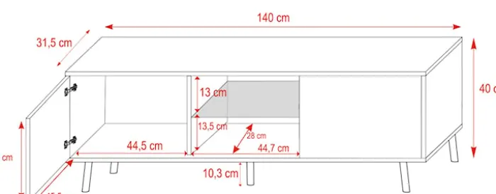 Szafka RTV Lefyr 140 cm Szary beż