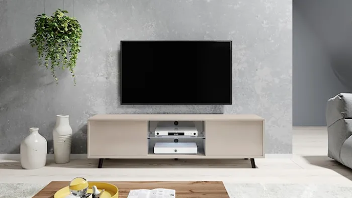 Szafka RTV Lefyr 140 cm Szary beż