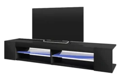 Szafka RTV Mitchell 180 cm Czarny mat / Czarny połysk