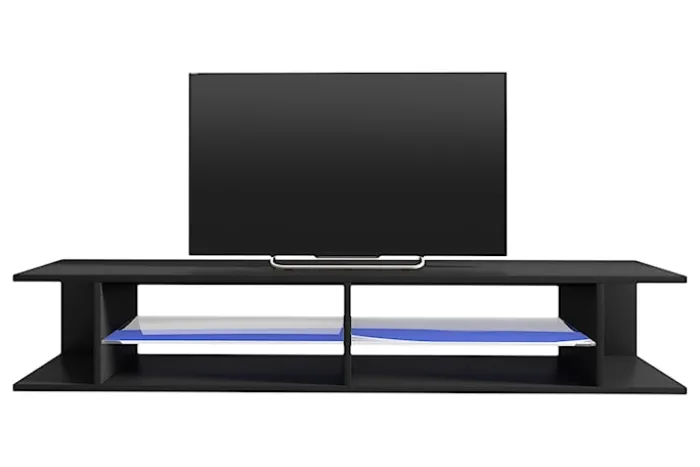 Szafka RTV Mitchell 180 cm Czarny mat / Czarny połysk