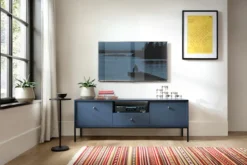 Szafka RTV Monne 153 cm granatowa vintage
