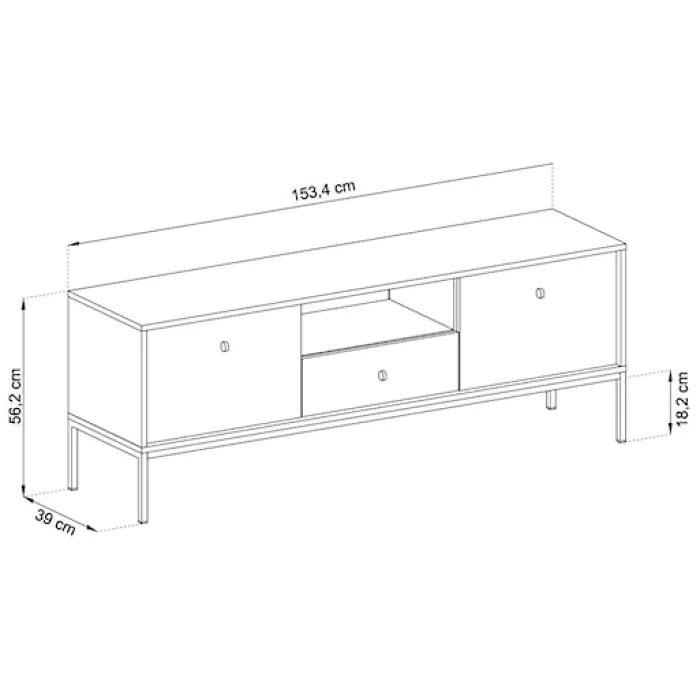 Szafka RTV Monne 153 cm granatowa vintage
