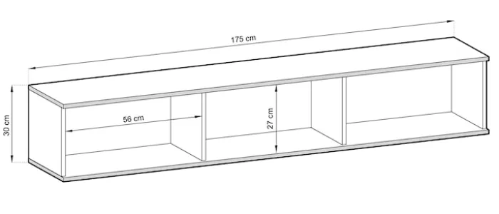Szafka RTV Mucalma 175 cm biała ze złotymi wstawkami