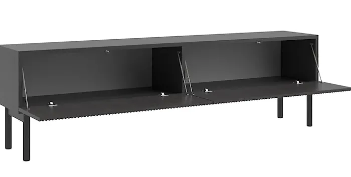 Szafka RTV Nolie 175 cm stojąca Jesion Portland Czarny