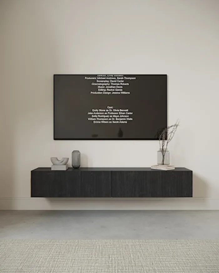 Szafka RTV Nolie 175 cm wisząca Jesion Portland Czarny