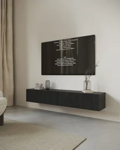 Szafka RTV Nolie 175 cm wisząca Jesion Portland Czarny