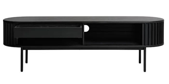 Szafka RTV Ovitties 160 cm czarne lamele